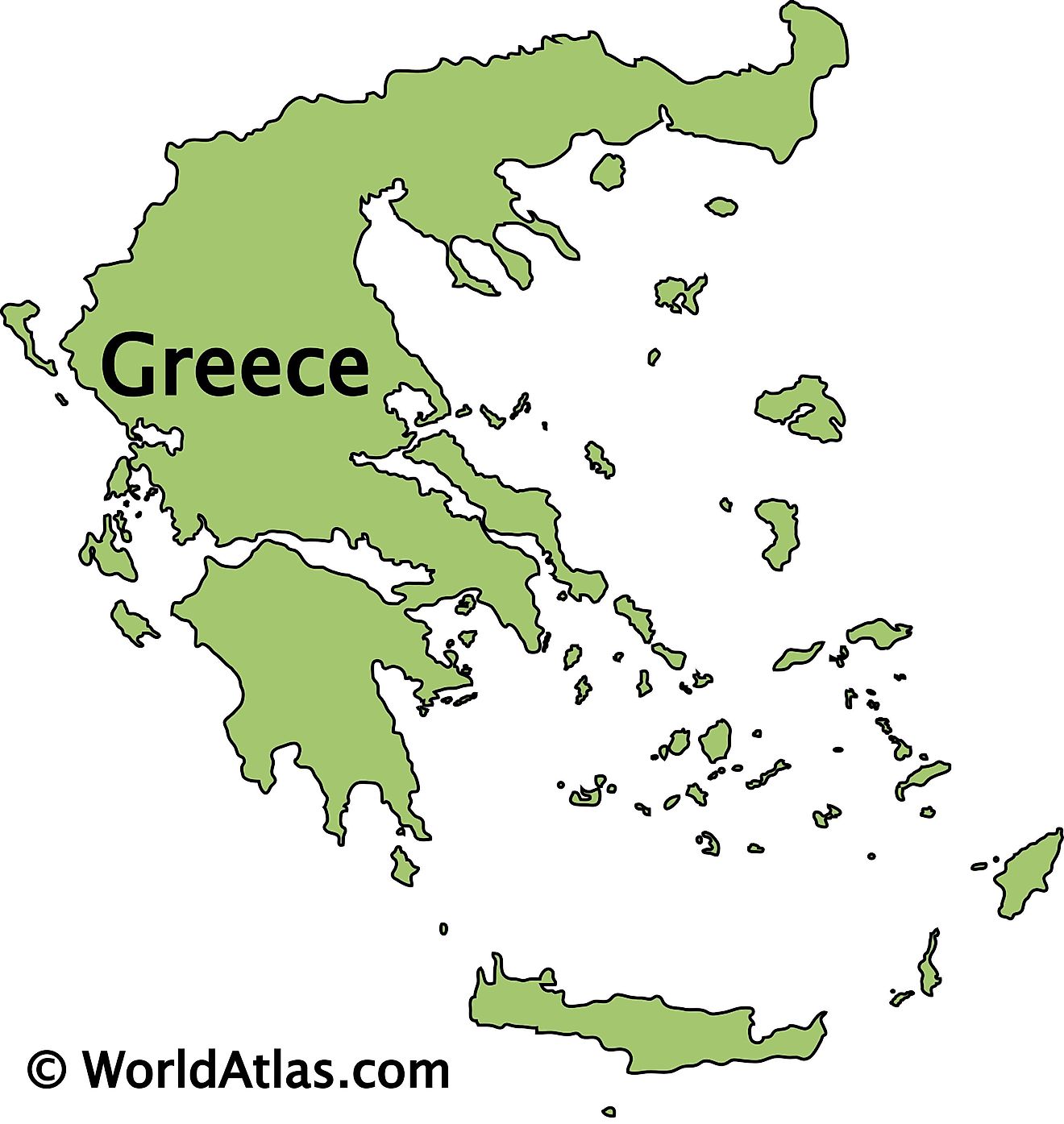 Outline Map of Greece