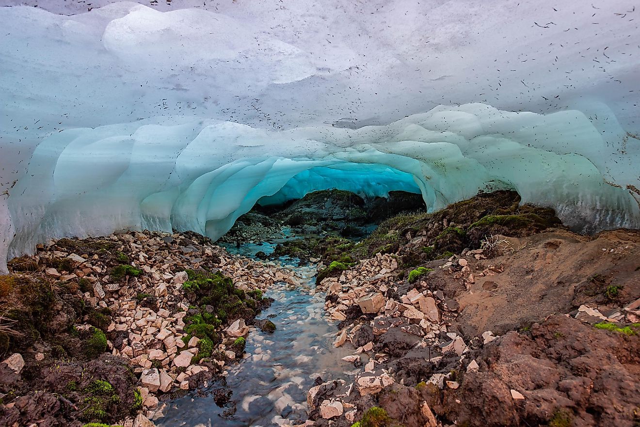 Glacier "Bulus" is located 100 km from Yakutsk. A huge frost is formed every winter thanks to an underground source