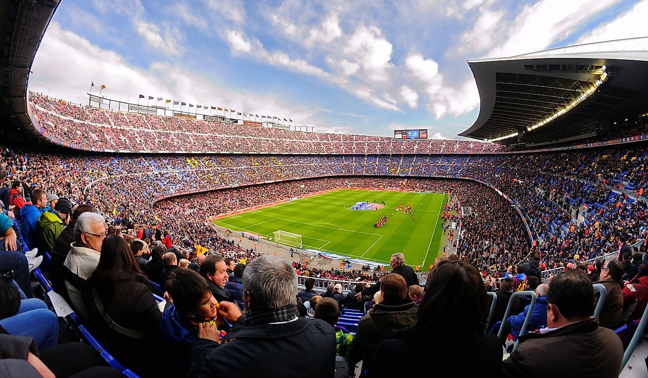 The Camp Nou Stadium in the football match between Futbol Club Barcelona and Granada of the Spanish League. Editorial Credit: Christian Bertrand / Shutterstock.com
