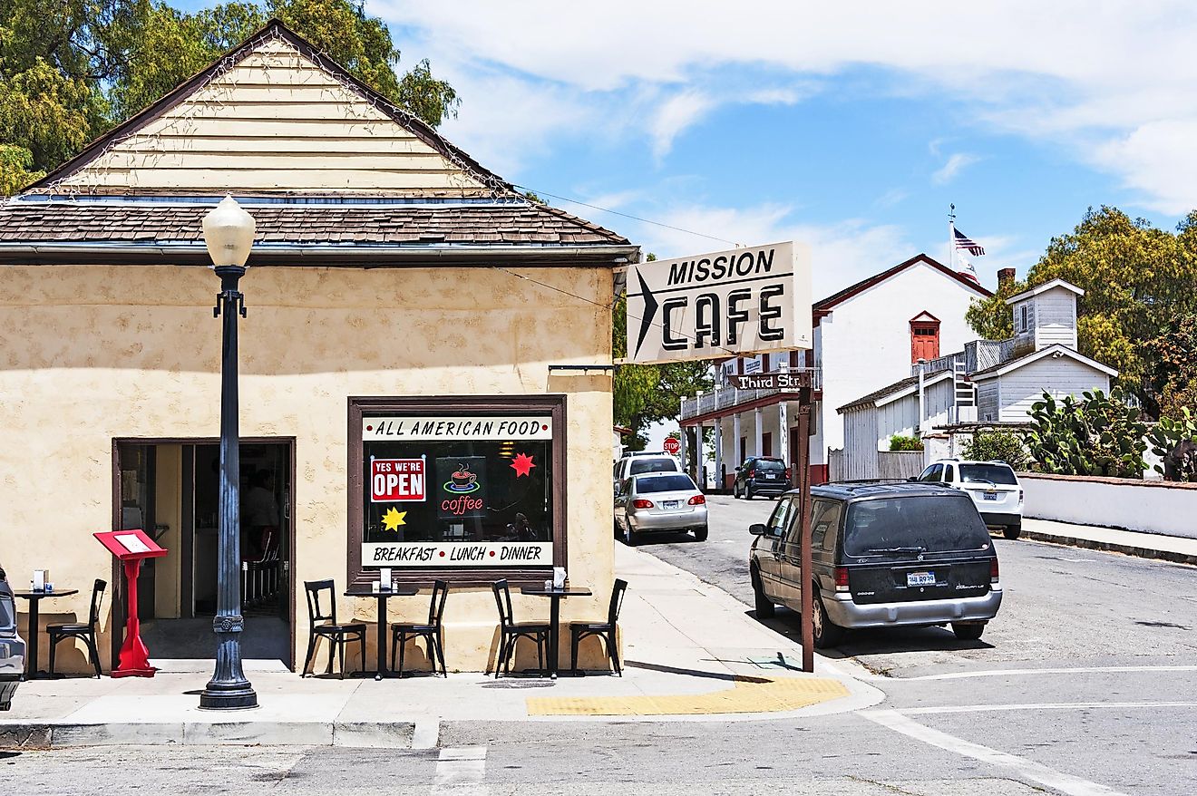the Mission Cafe is located in San Juan Bautista