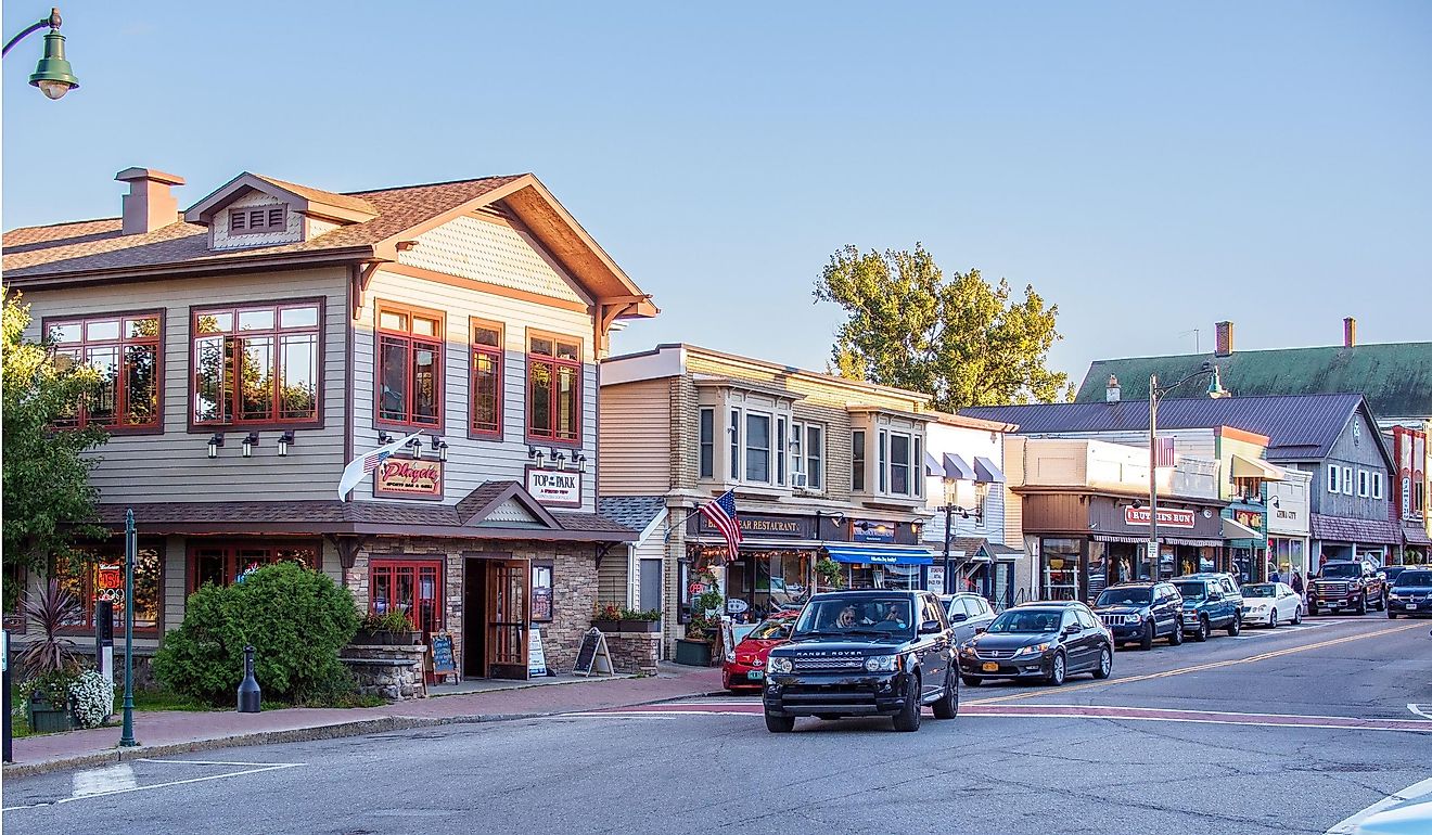 Main Street, located in Lake Placid in Upstate New York state, USA. Editorial credit: Karlsson Photo / Shutterstock.com
