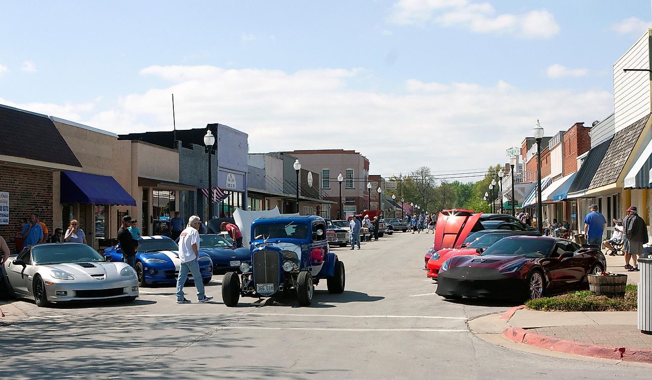 Belton, Missouri/USA: Local antique and vintage car show on old town main street. Editorial Credit: SRInman / Shutterstock.com