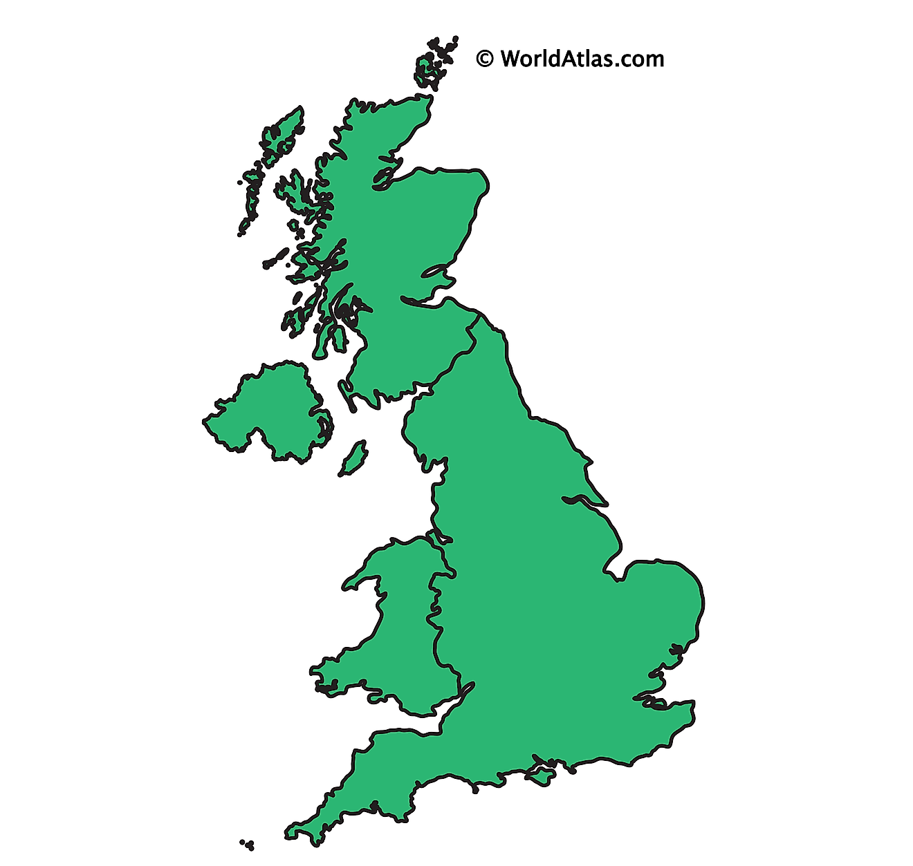 Outline Map of The United Kingdom
