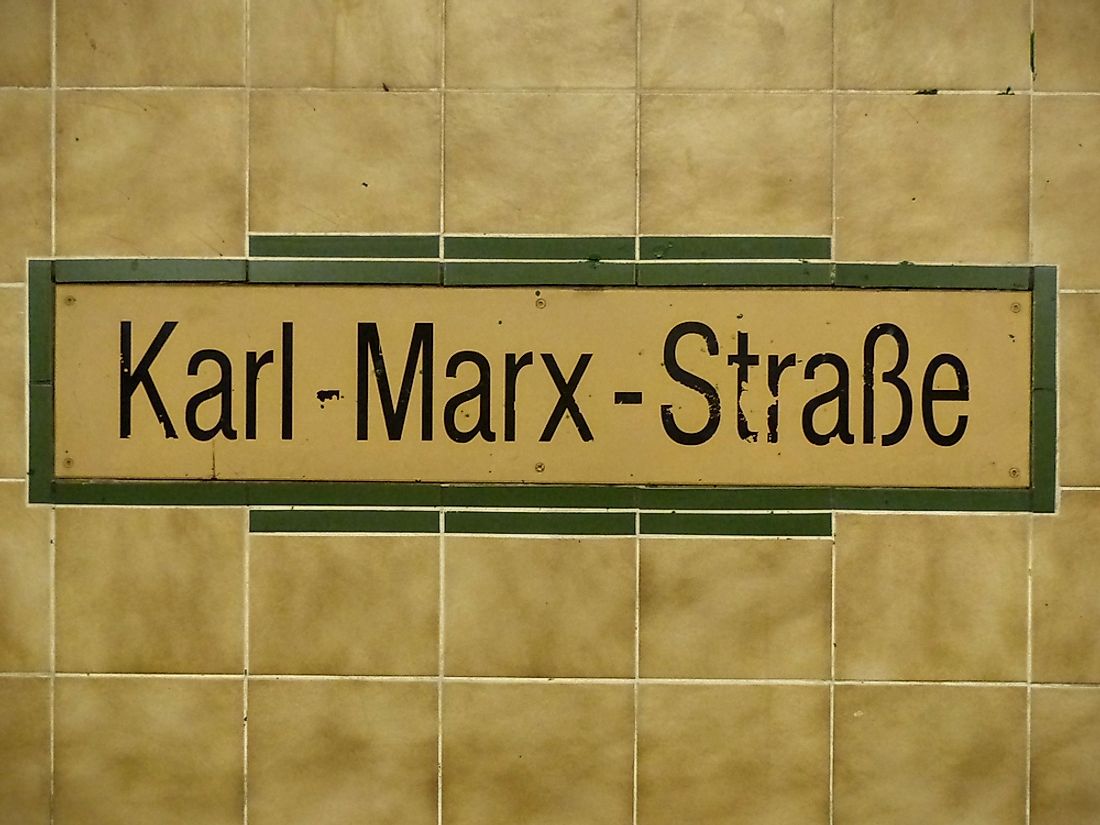 A station in the Berlin U-bahn named for Karl Marx. Photo credit:  LOCUBROTUS / Shutterstock.com.