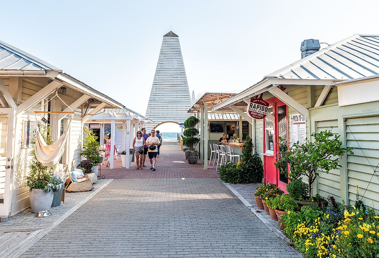 Historic square shopping area in Seaside, Florida. Image credit Kristi Blokhin via Shutterstock
