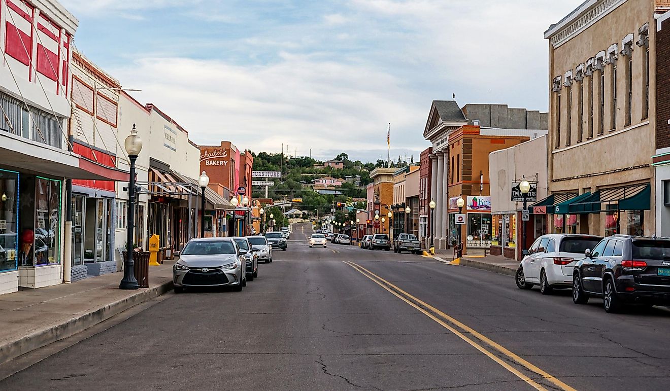 Bullard Street in downtown Silver City, New Mexico. Editorial credit: Underawesternsky / Shutterstock.com