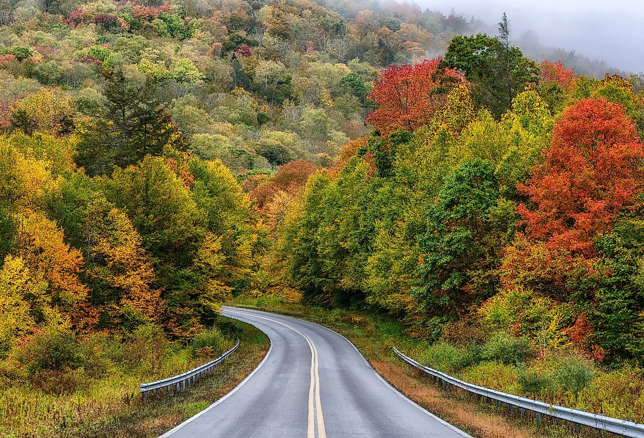 Autumn view along the Highland Scenic Highway, Route 150 a National Scenic Byway, Pocahontas County, West Virginia.