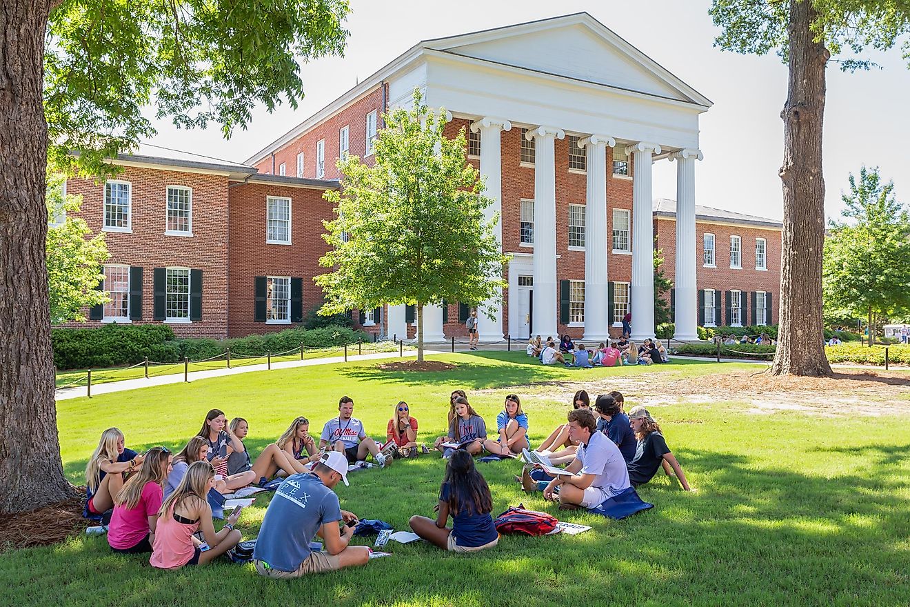 University of Mississippi campus gathering, Oxford, Mississippi, USA. Editorial credit: Ken Wolter / Shutterstock.com