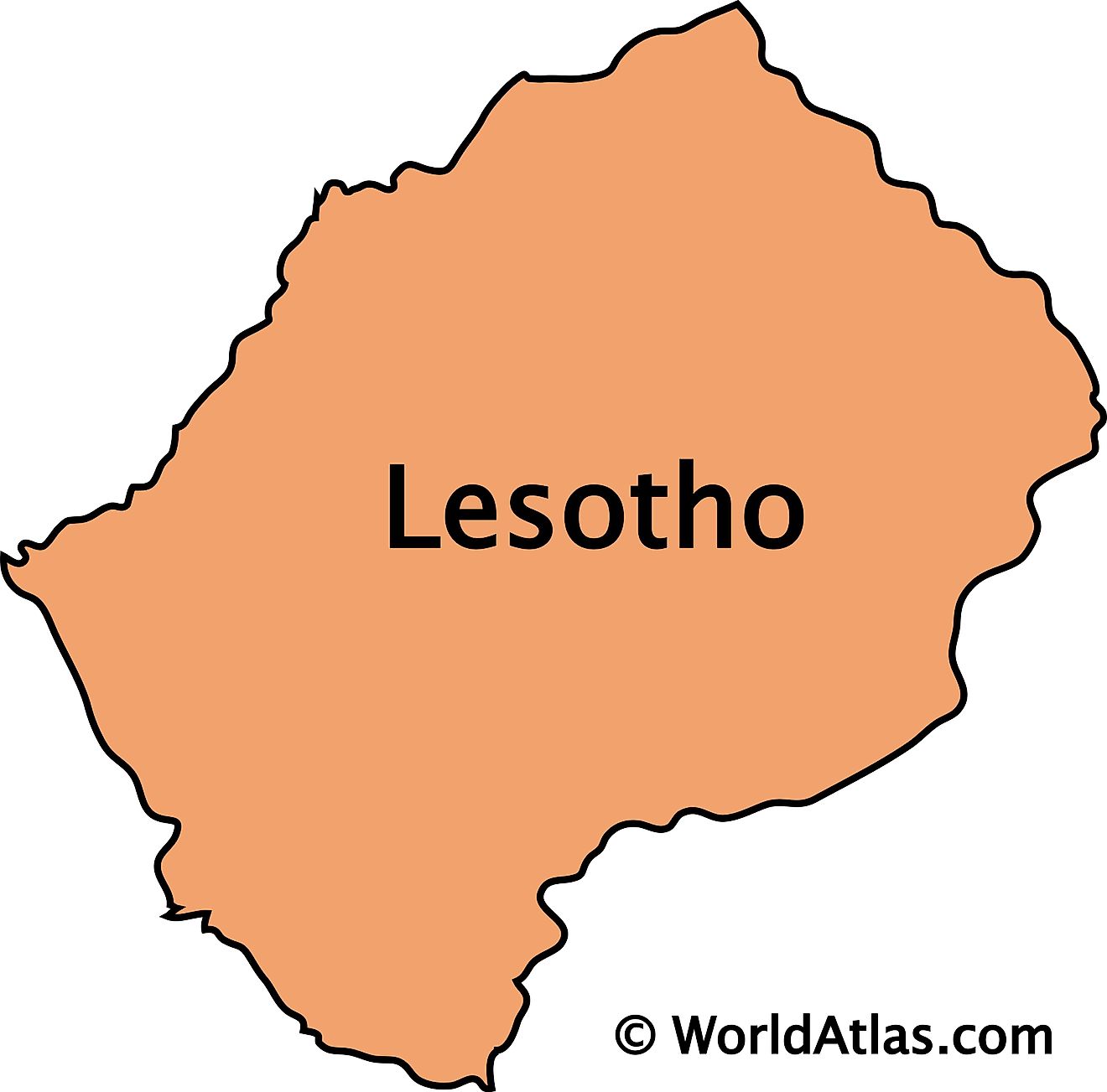 Outline Map of Lesotho