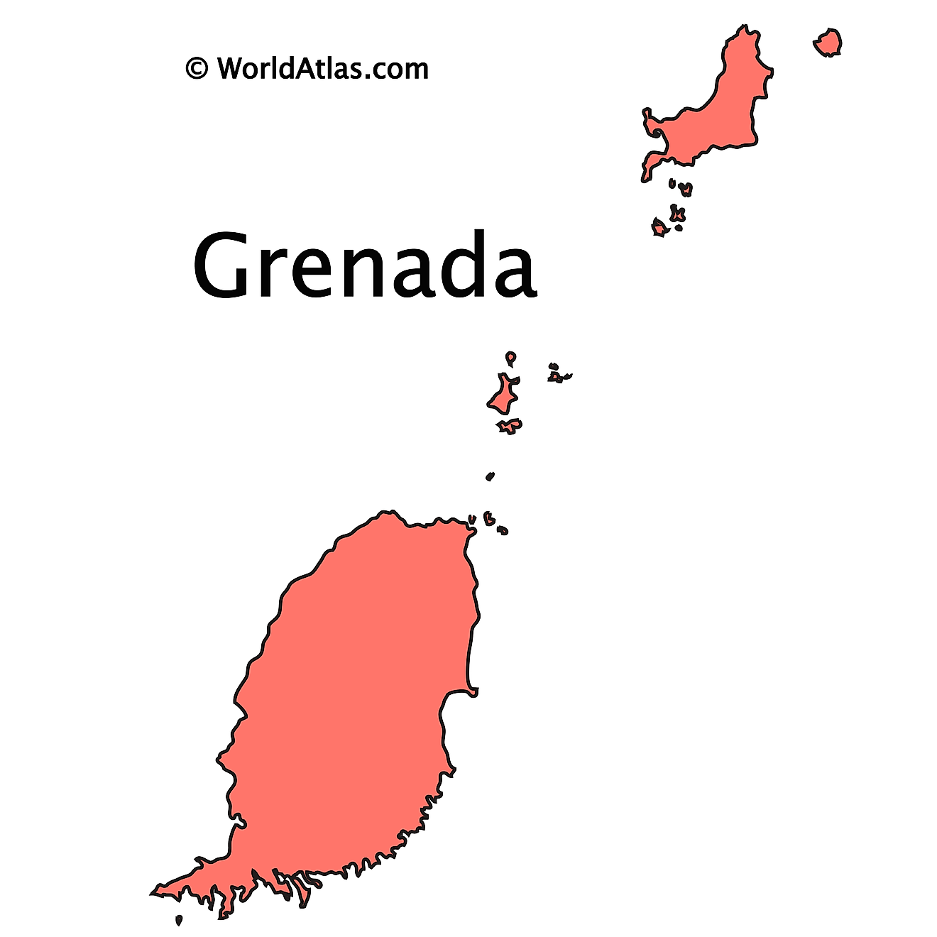 Outline Map of Grenada