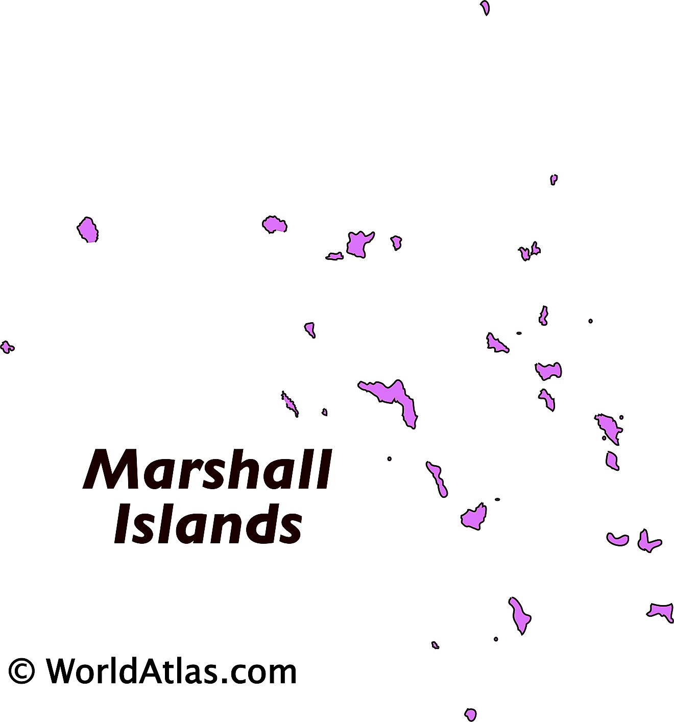 Outline Map of Marshall Islands