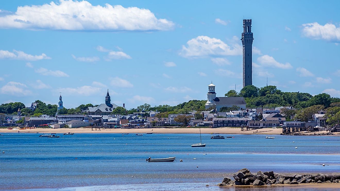 A view of Provincetown from across the harbor at the tip of Cape Cod. 