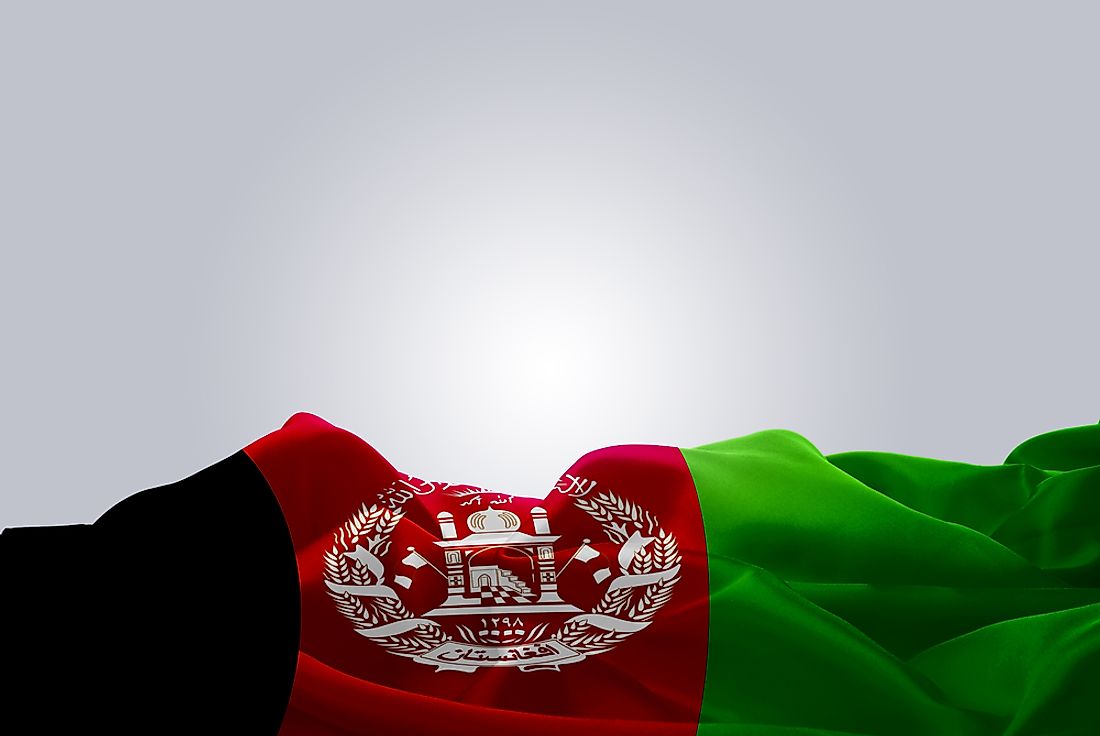 The flag of Afghanistan. 