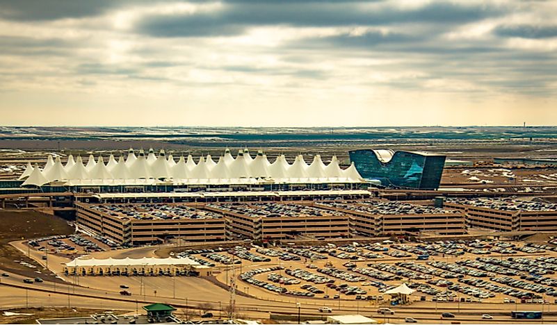 Denver International Airport is the world's second largest in terms of land area. Editorial credit: Bob Pool / Shutterstock.com.