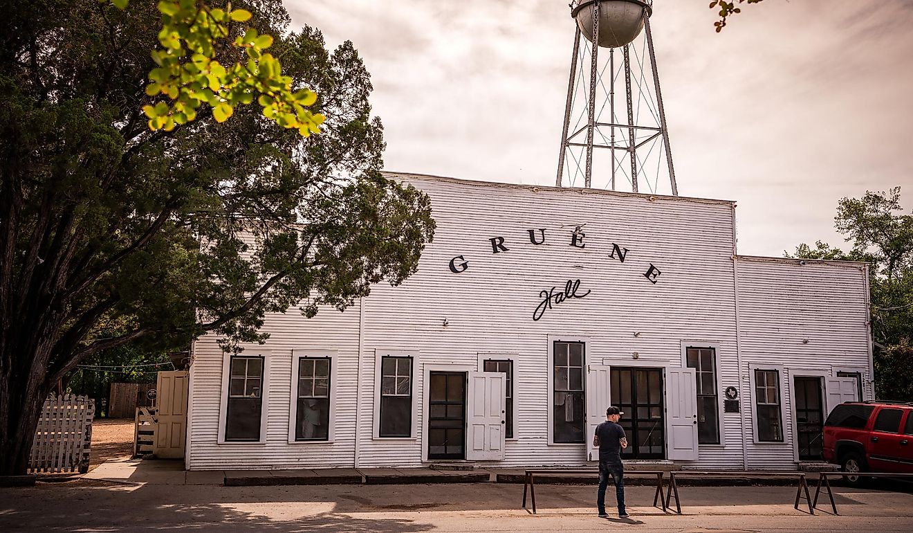 Famous western dance hall with water tower in background. Editorial credit: Kellee Kovalsky / Shutterstock.com