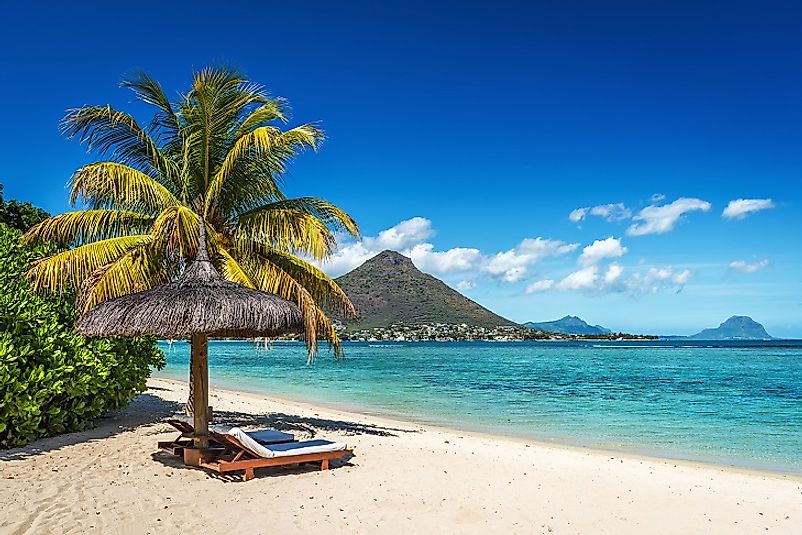 Beautiful beaches on the main island of Mauritius near the capital city of Port Louis.