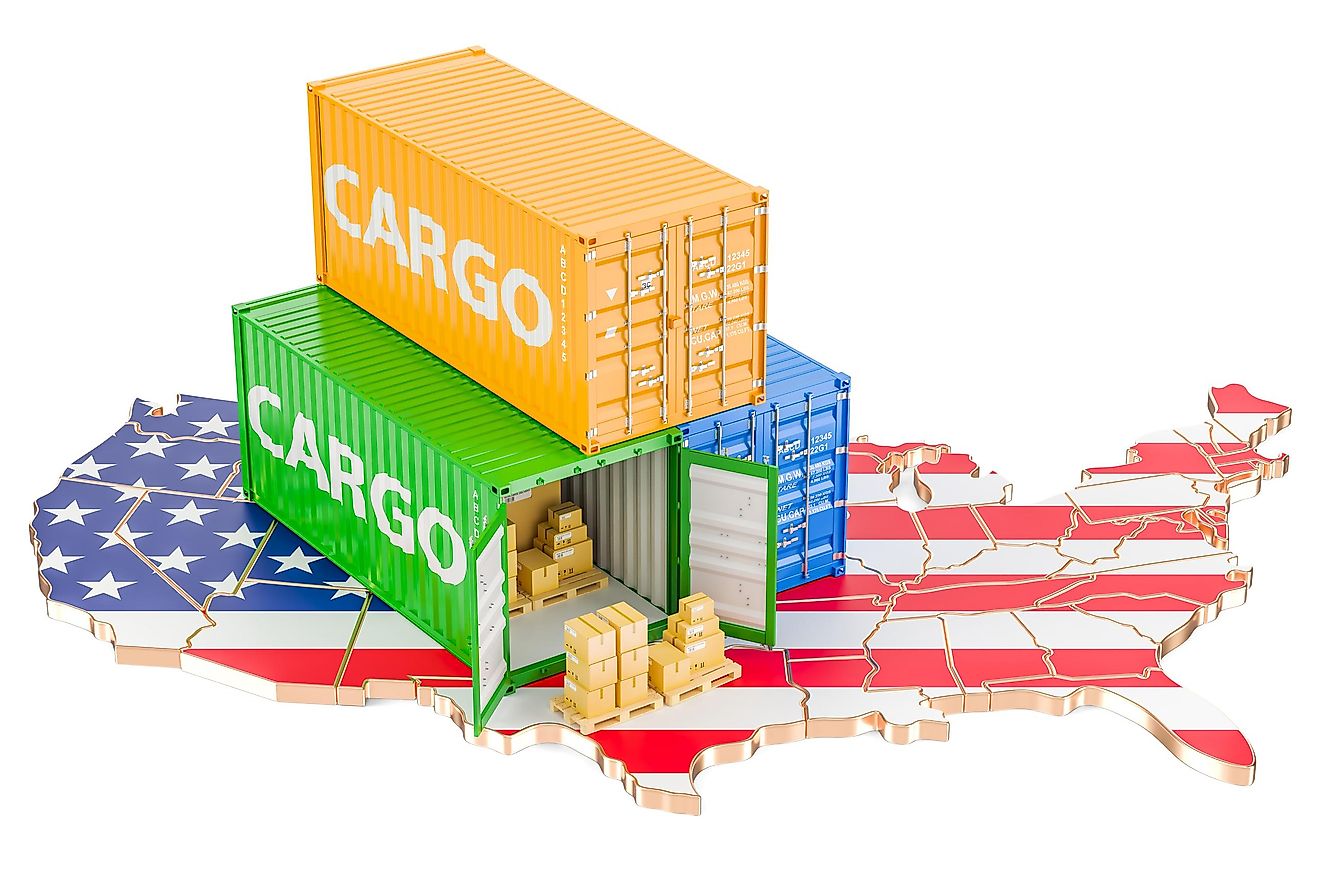 The United States imports many things, including food, and has several major trade partners.