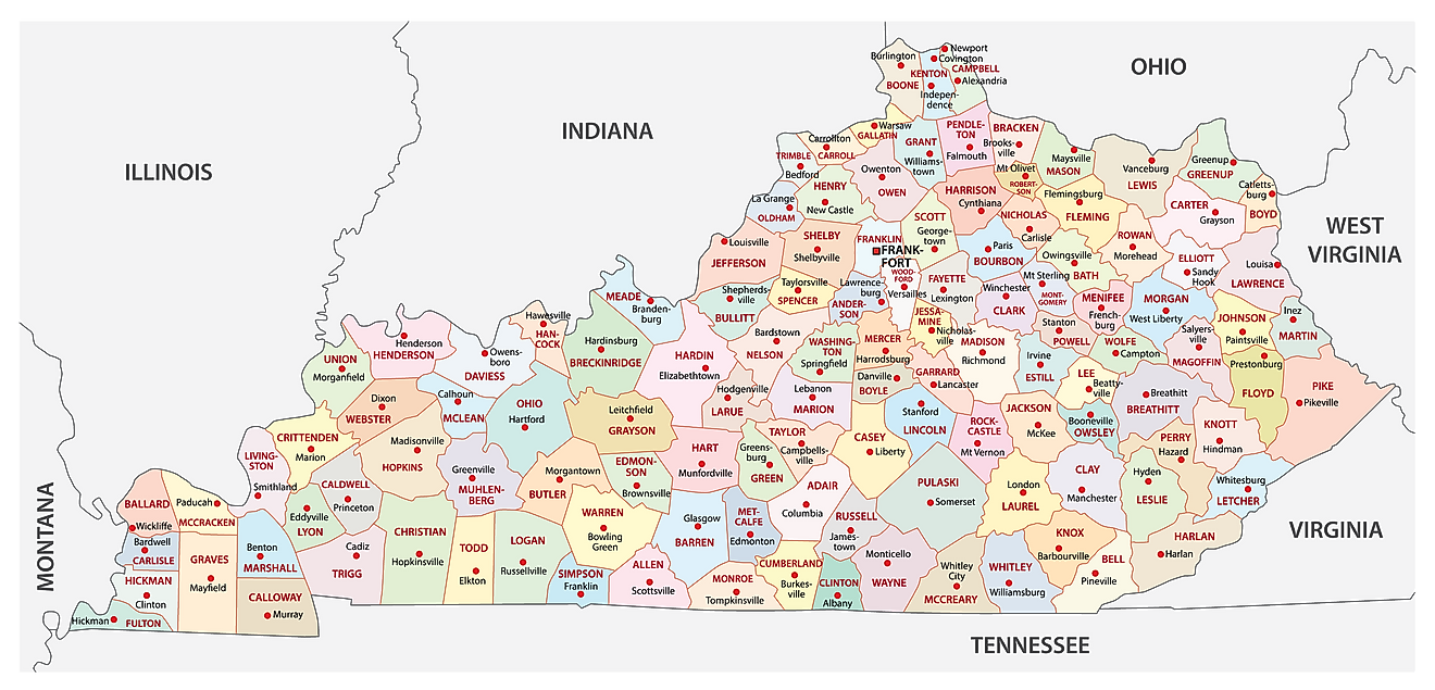 Kentucky Maps And Facts World Atlas 5103