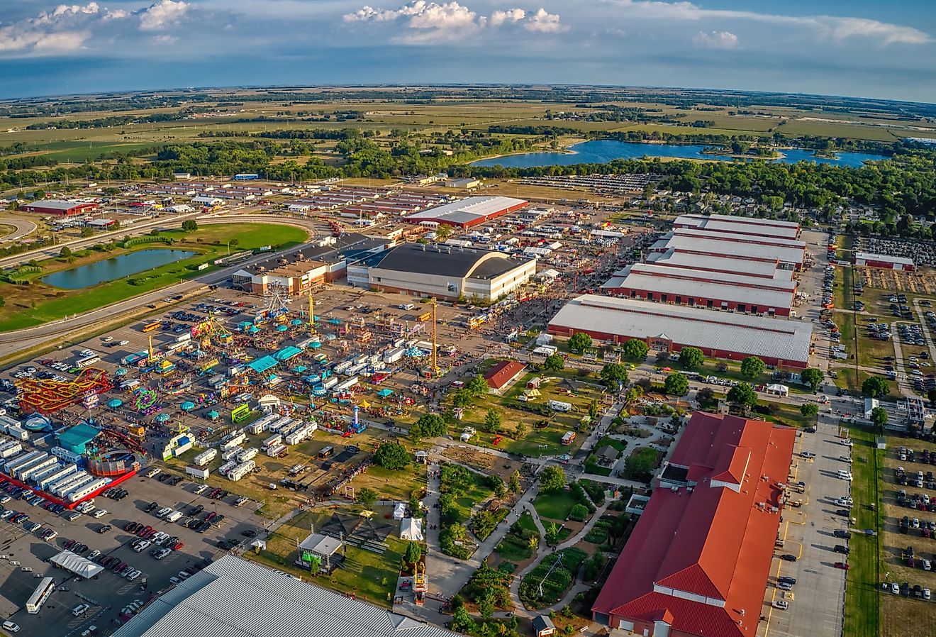 Aerial view of the Nebraska State Fair in Grand Island, Nebraska.