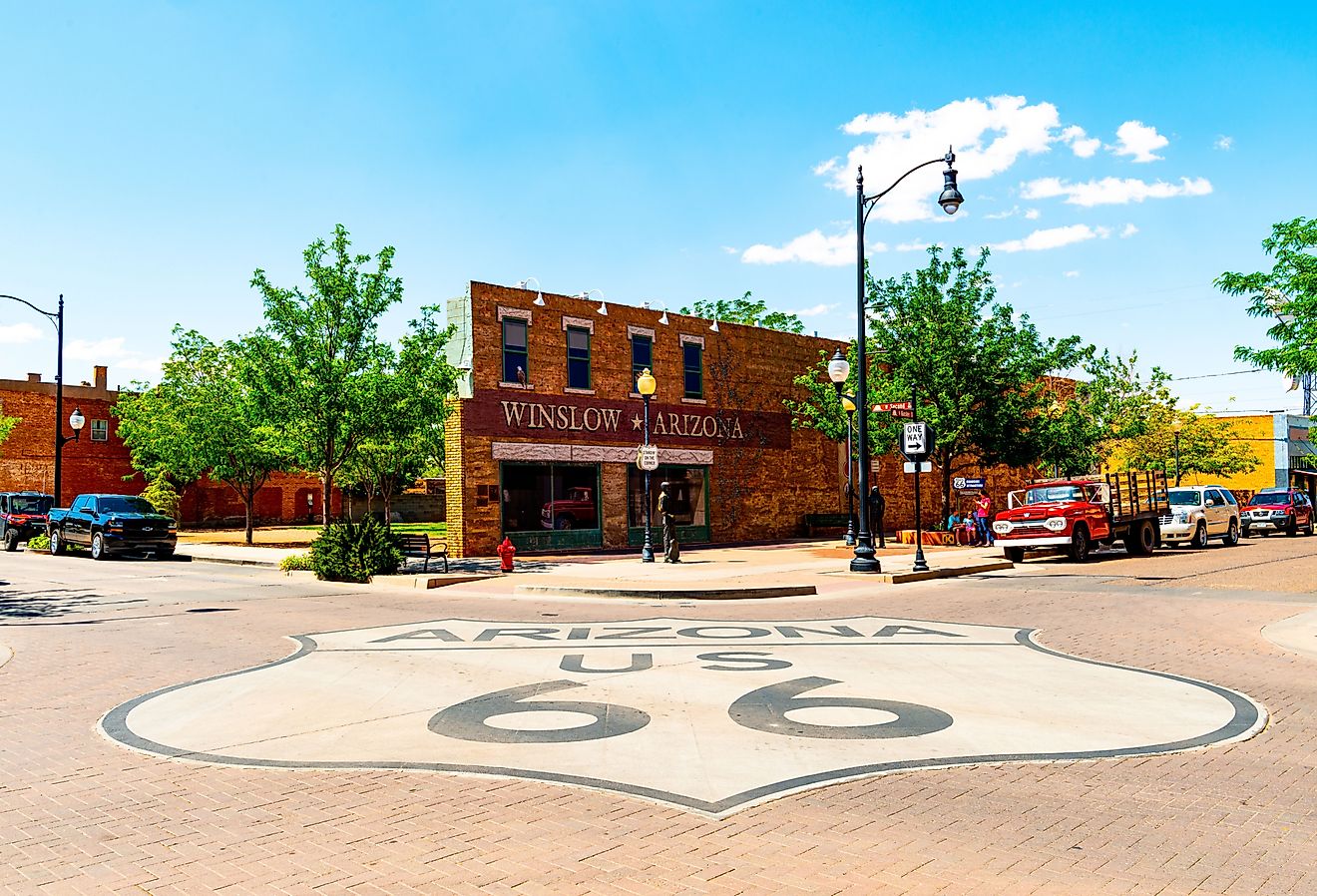 Standing on the corner of Historic Route 66 in Winslow, Arizona. Image credit mcrvlife via Shutterstock