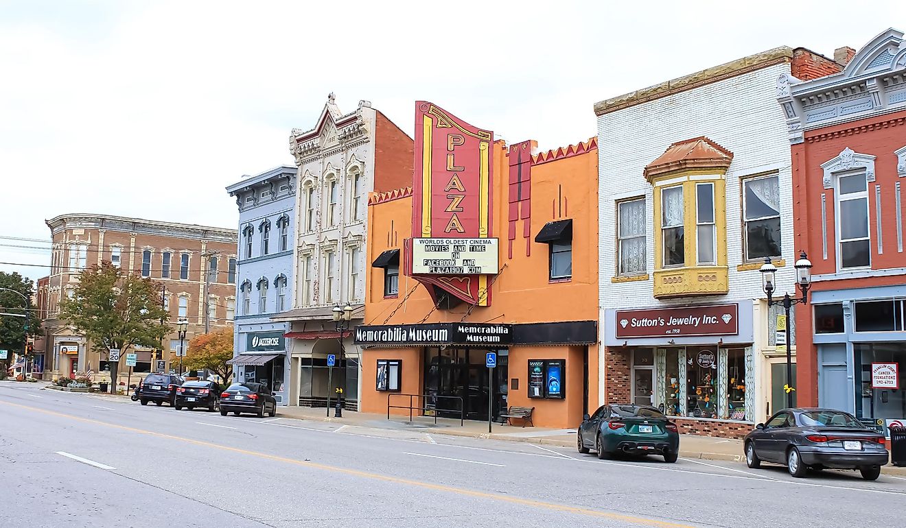 Ottawa, Kansas United States - November 5 2021: the business buildings downtown on a cloudy day. Editorial credit: Sabrina Janelle Gordon / Shutterstock.com