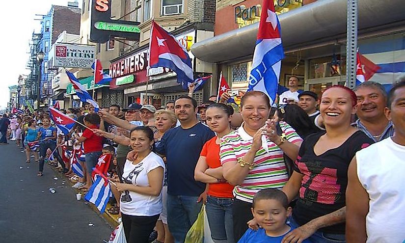 Cubans participating in the 2010 Cuban Day Parade.