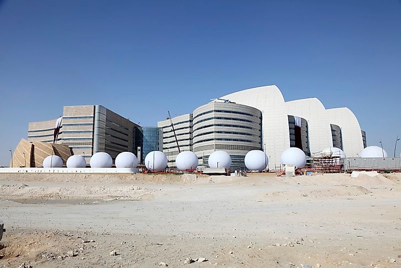 A modern medical research center in Doha, Qatar.