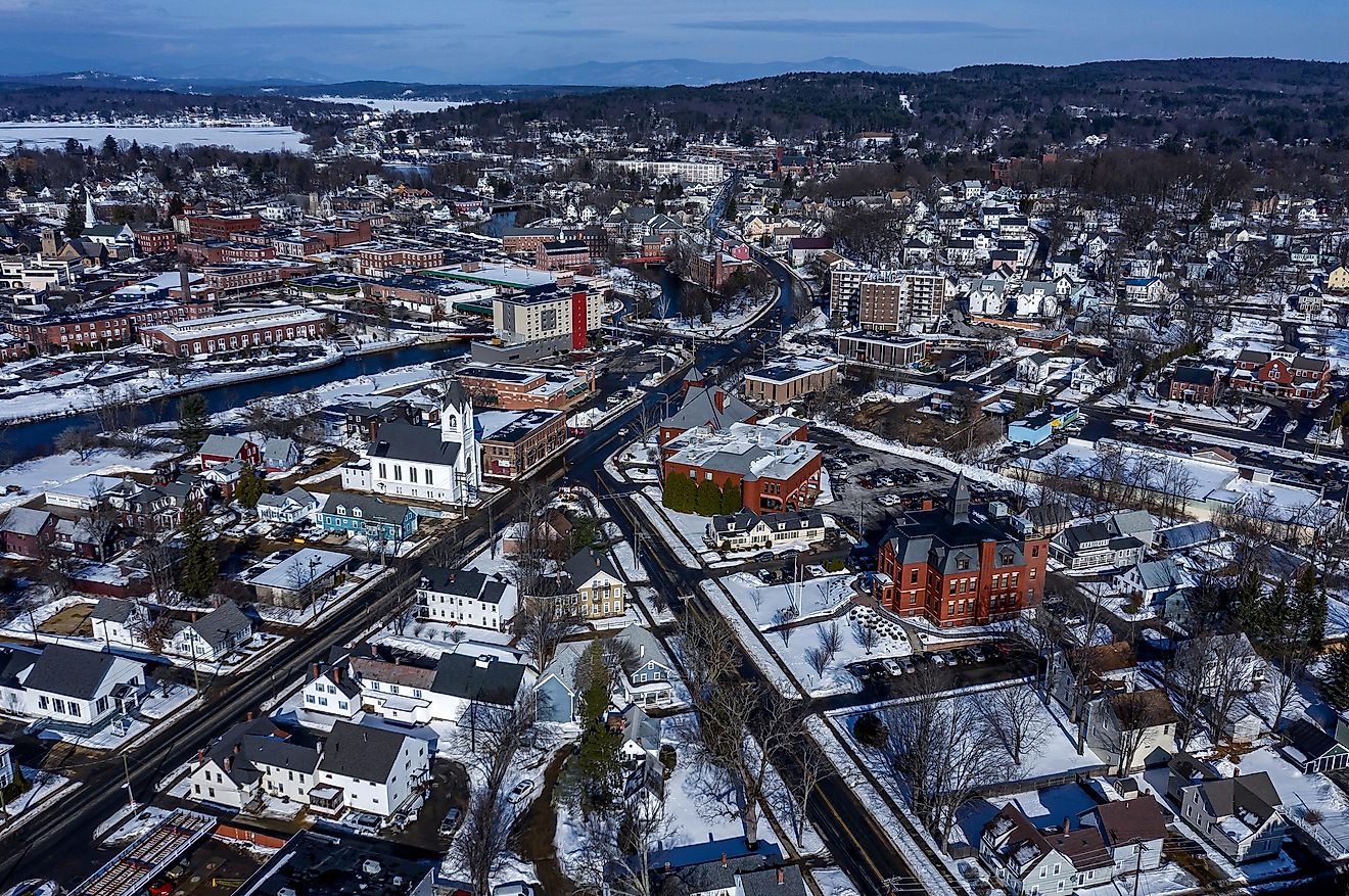 Aerial View of Laconia, New Hampshire.