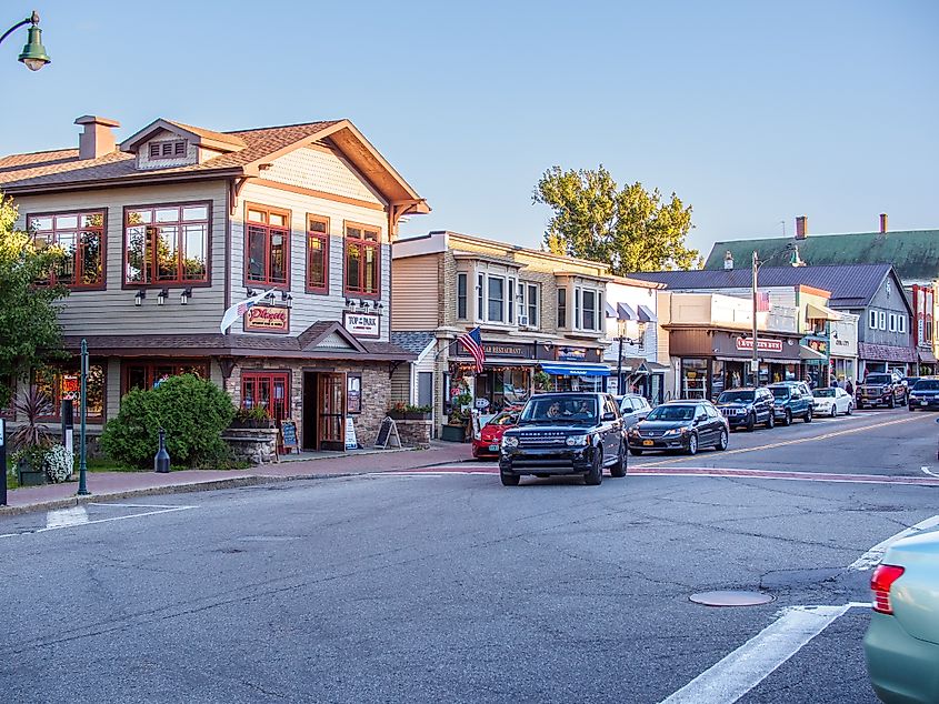 The Main Street in Lake Placid, New York. 
