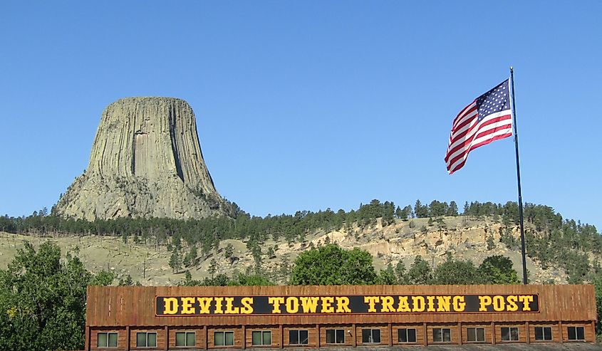 Devils Tower by Sundance, Wyoming.