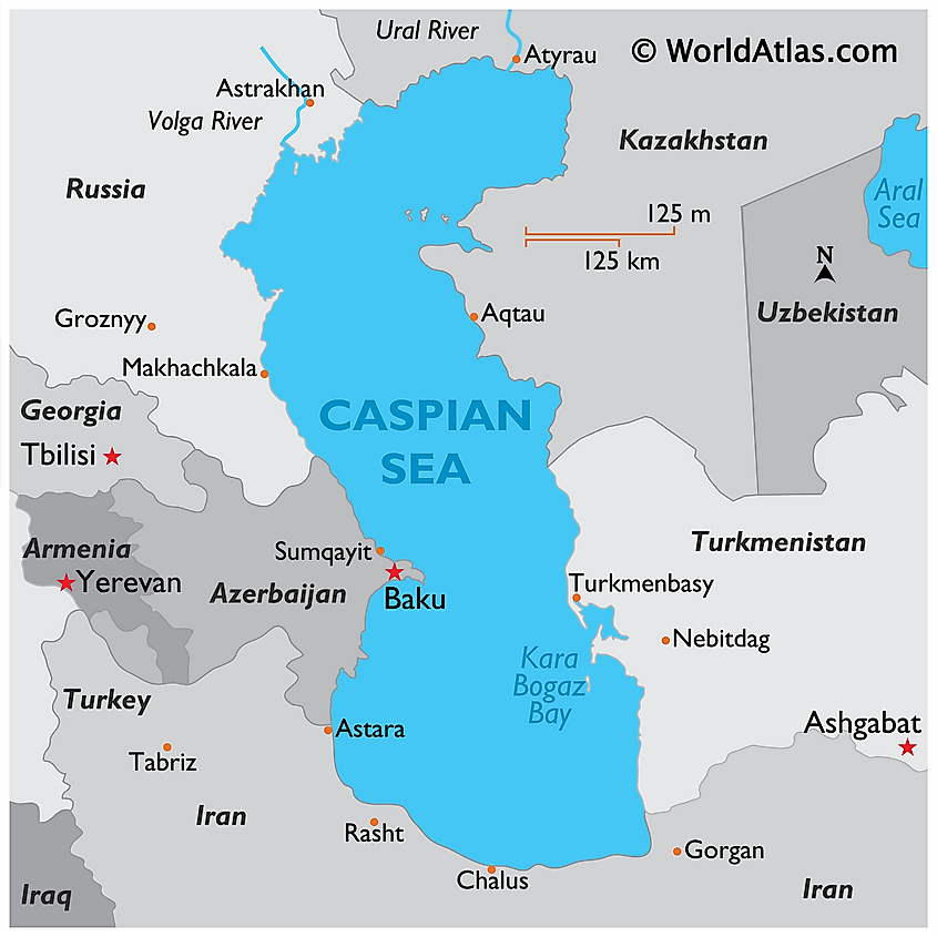 Caspian Sea On World Map