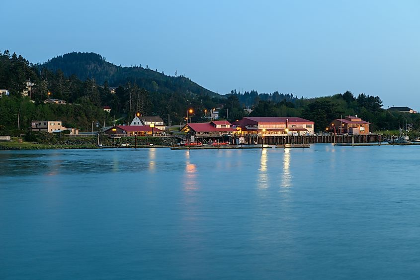 Gold Beach, Oregon: The waterfront at sunset, via davidrh / Shutterstock.com