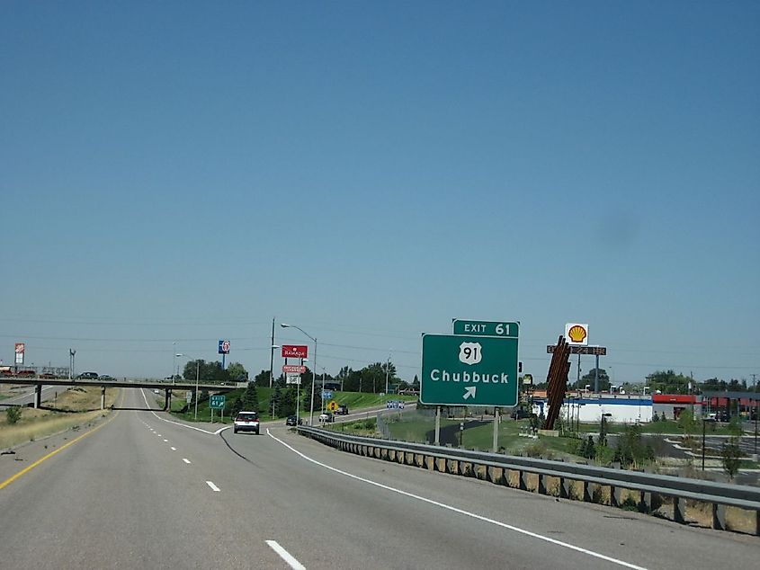 Entrance to Chubbuck from the interstate.
