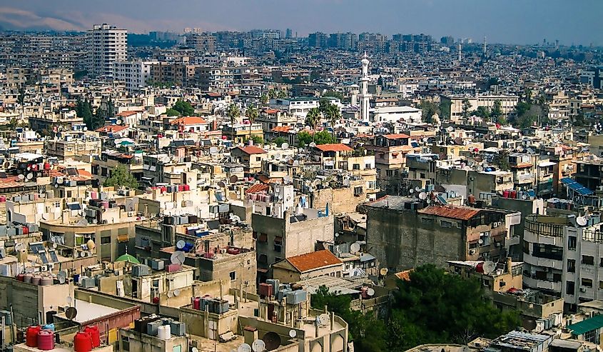 Overview of buildings in Damascus, Syria