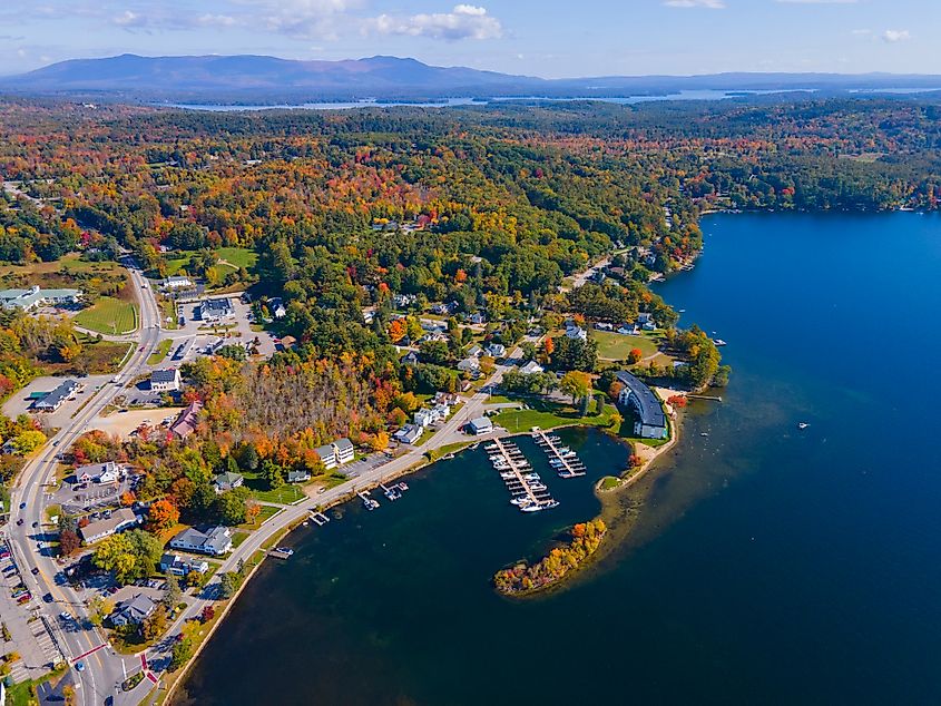 Aerial view of Meredith, New Hampshire