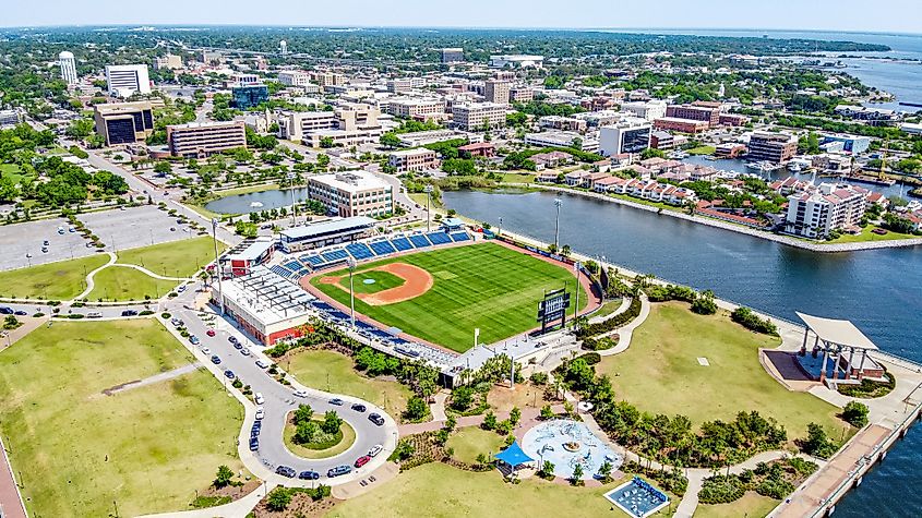 Aerial view of Pensacola, Florida.
