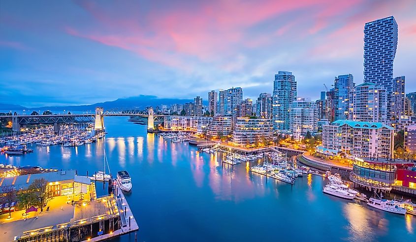 Beautiful view of downtown Vancouver skyline, British Columbia
