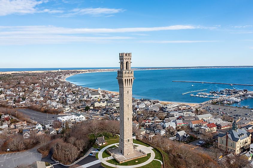 Aerial view of Provincetown in Cape Cod, Massachusetts