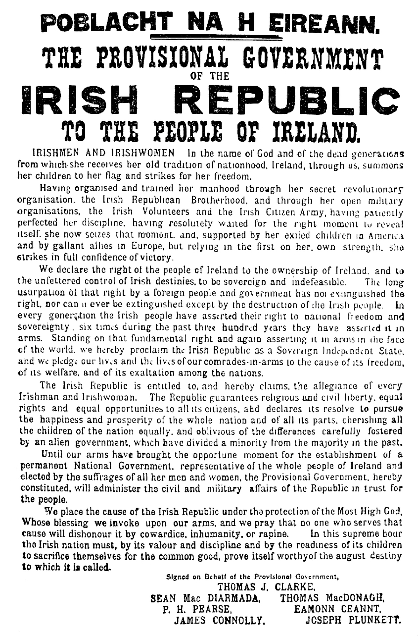 Proclamation of the Irish Republic 1916