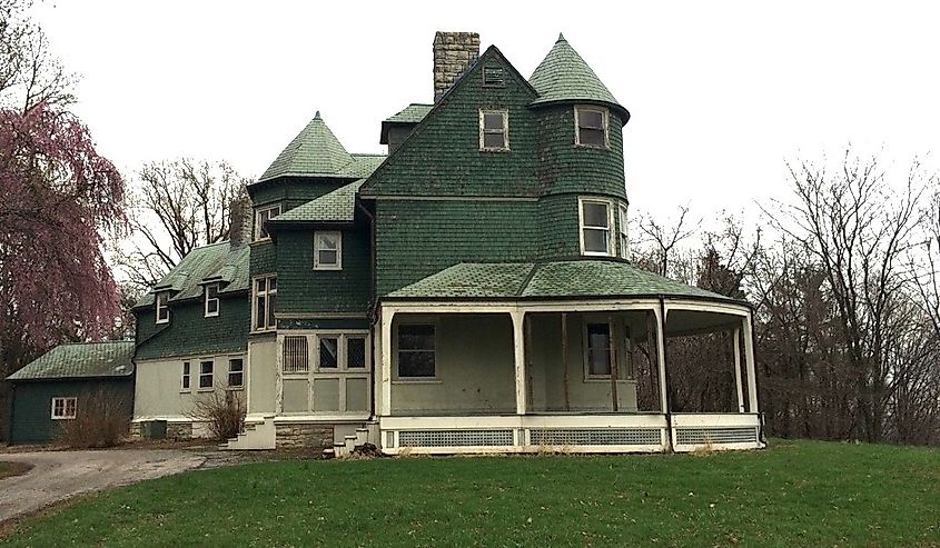 Eliestoun House in Elsah, Illinois designed by Alexander Wadsworth Longfellow Jr. 