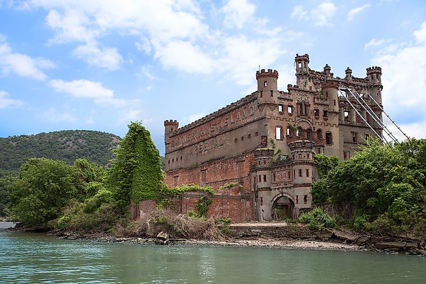 View of historic Bannerman's Castle as seen from the Hudson River in New York State, via littlenySTOCK / Shutterstock.com