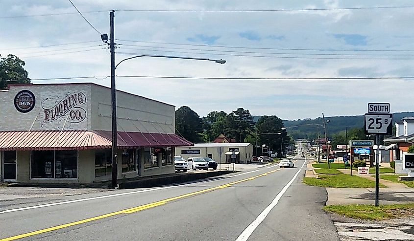 First reassurance marker for Arkansas Highway 25 Business (AR 25B, 7th Street) south of the Highway 110 junction in Heber Springs, Arkansas