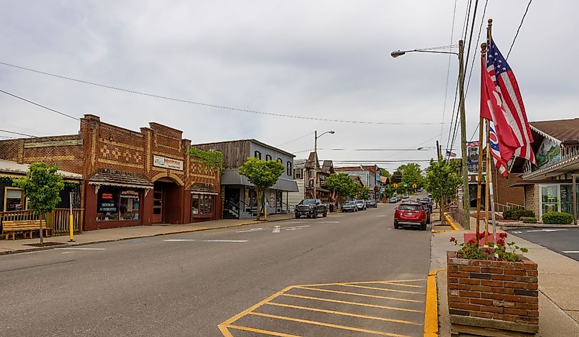 The downtown Swiss tourist village of Sugarcreek, Ohio