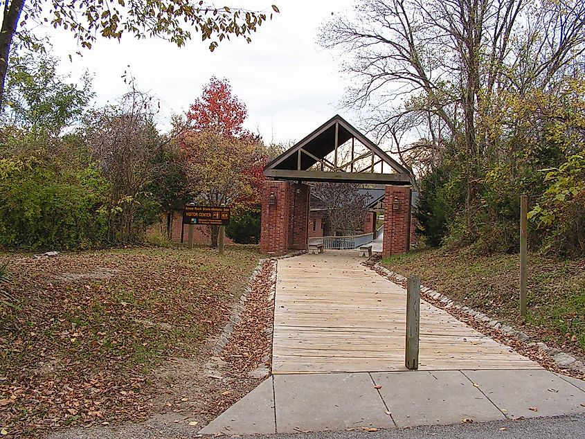 Entryway to Visitor Center, Arrow Rock State Historic Site, Arrow Rock, Missouri