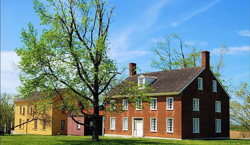 Old historic building at Shaker Village in Kentucky