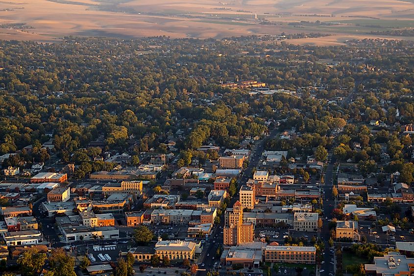 Aerial view of Walla Walla, Washington