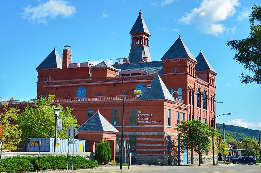 Exterior View of the Rockwell Museum, a Smithsonian Affiliate museum of American art located in the Finger Lakes region in downtown Corning, New York