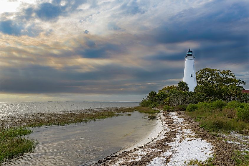 The St. Marks Lighthouse in St. Marks, Florida.