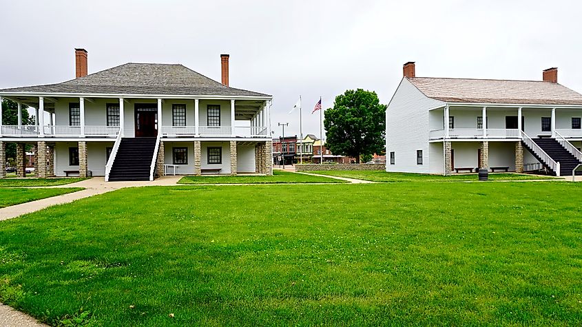 Fort Scott National Historic Site in Kansas. The buildings and grounds represent Fort Scott in the 1840s.