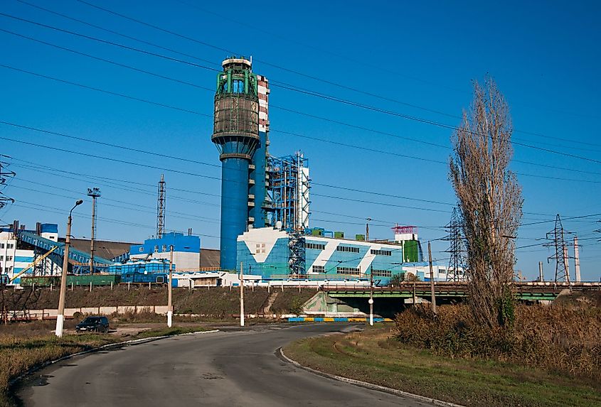 Chemical plant in Gorlovka, Donetsk Region, Ukraine.